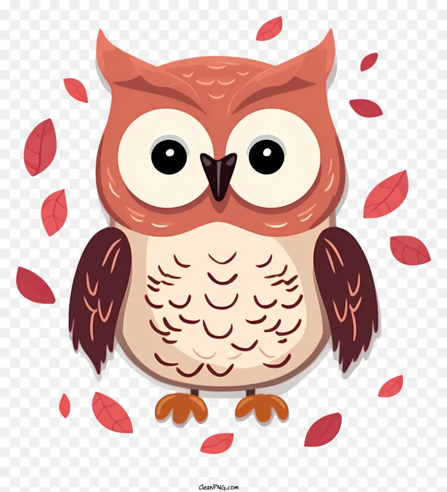 Kartun Owl，Bulu Coklat PNG