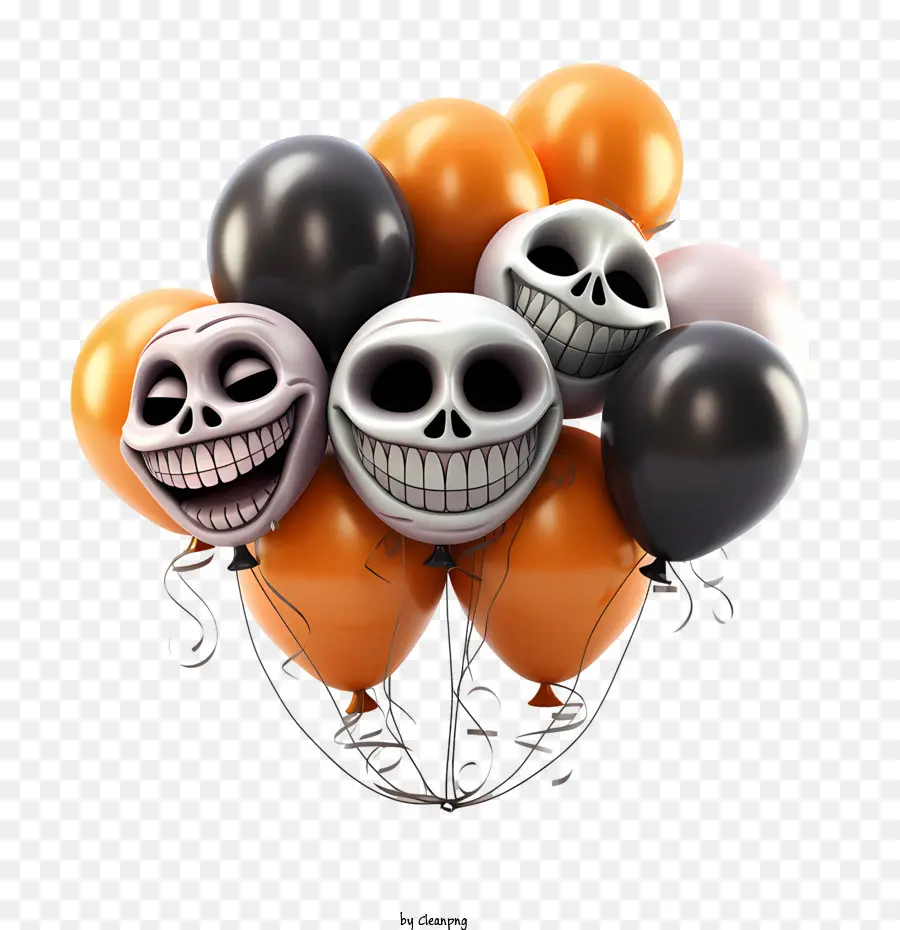 Balon Halloween，Tengkorak PNG