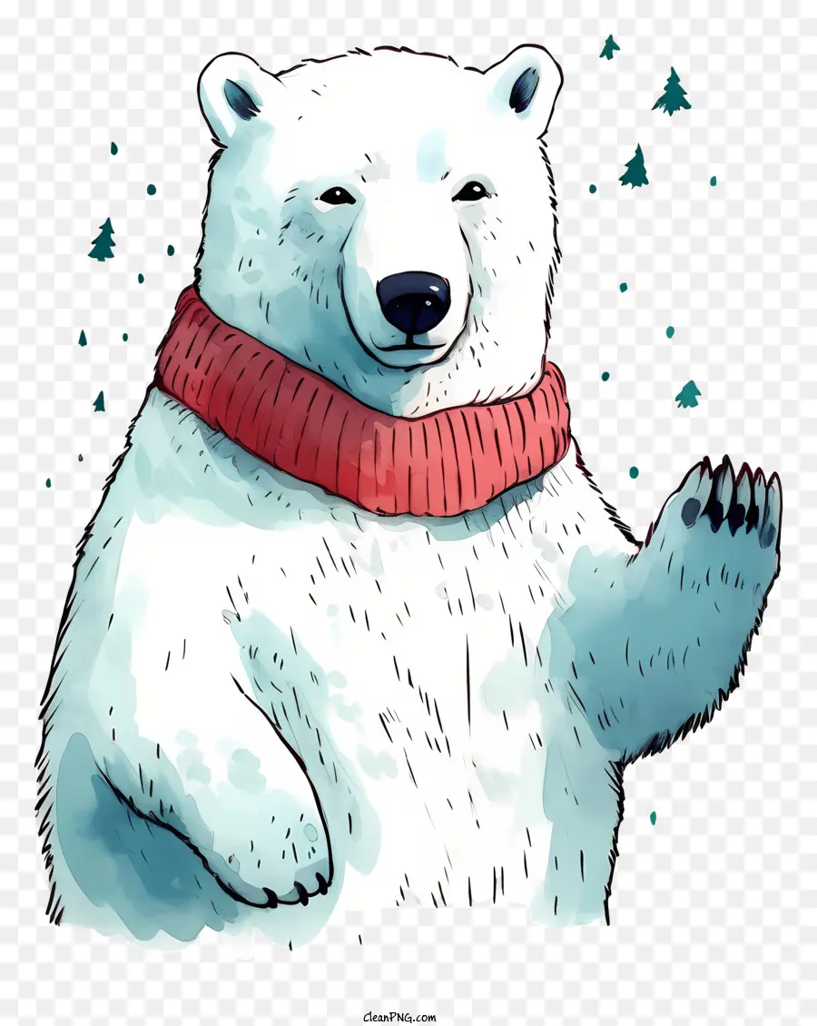 Beruang Kutub，Syal Merah PNG