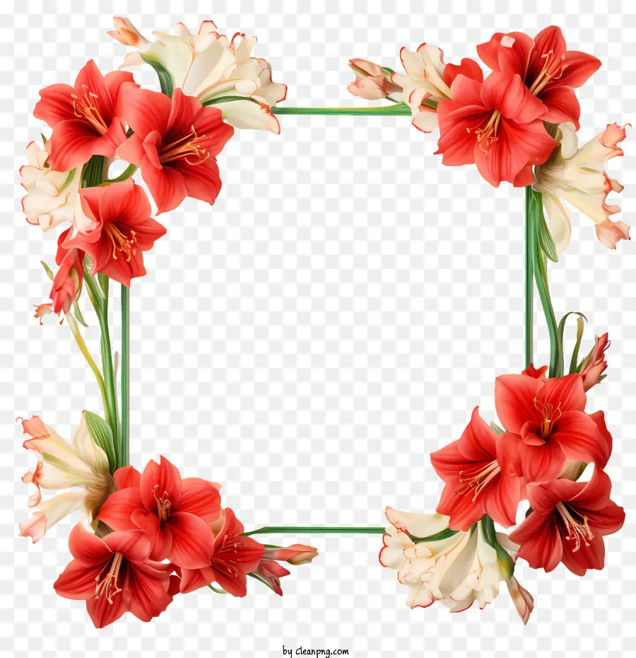 Bunga Amaryllis，Bunga Bunga Merah PNG