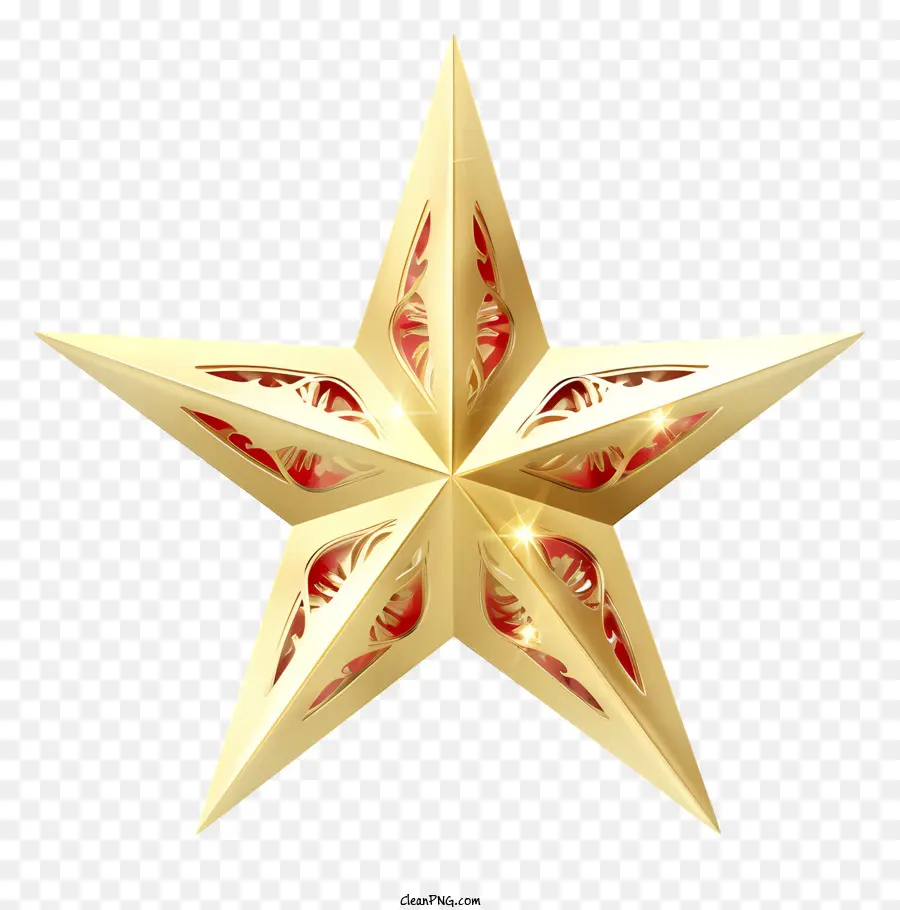 Bintang Logam Emas，Dekorasi PNG