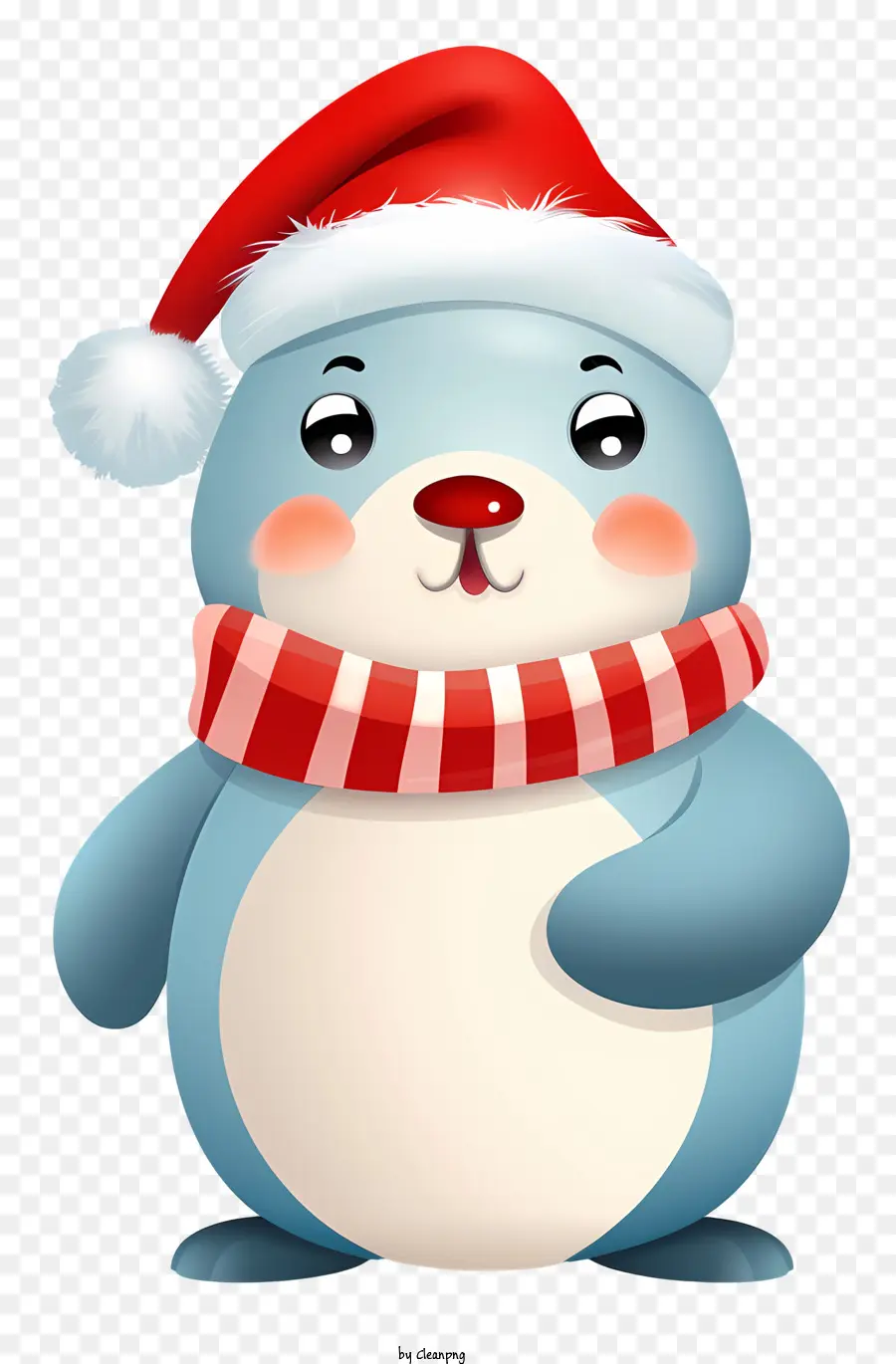 Kartun Penguin，Topi Santa Claus PNG