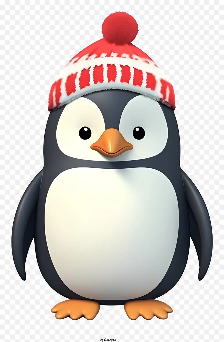 Penguin，Topi Rajutan Merah Dan Putih PNG