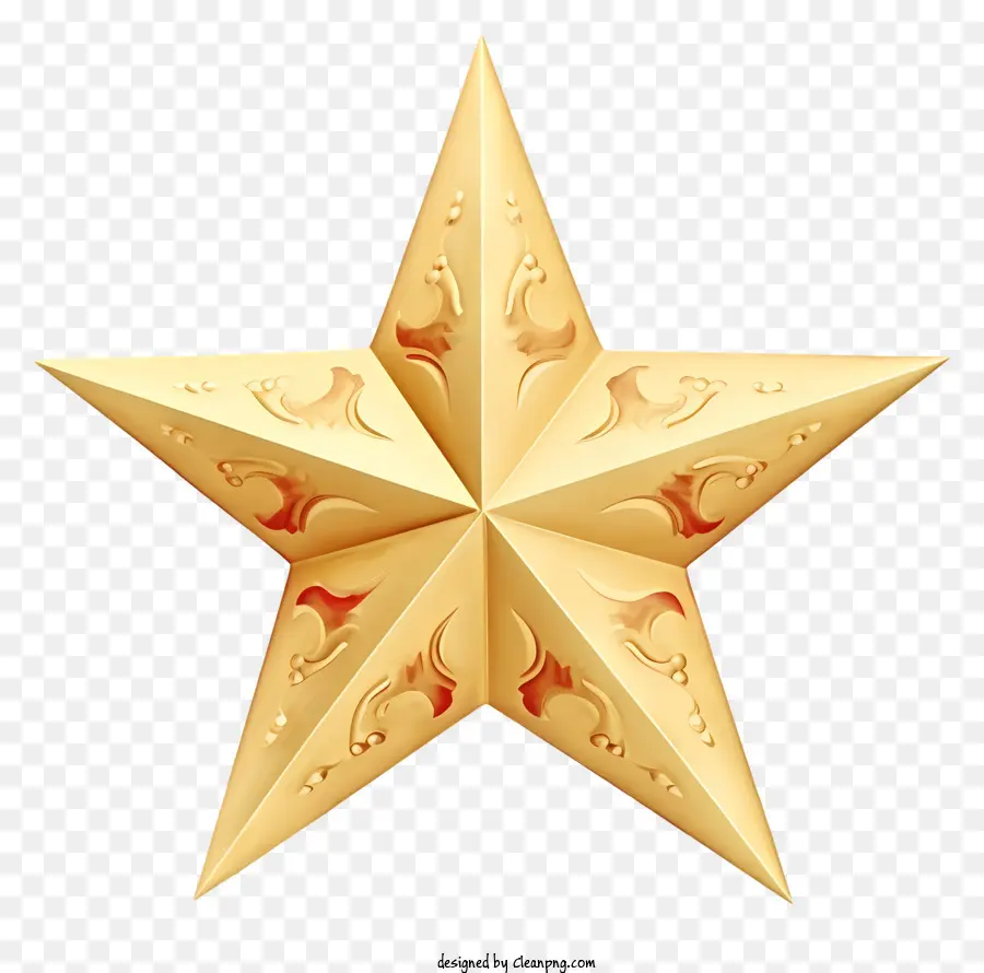 Bintang Emas，Detail Yang Rumit PNG