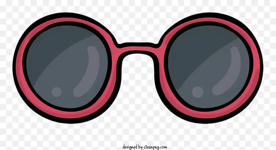 Oval Kacamata，Kacamata Hitam Dan Merah Muda PNG