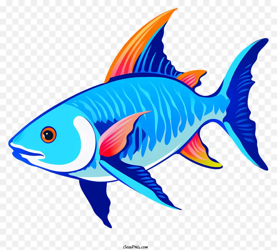 Ikan Biru，Ikan Jeruk PNG