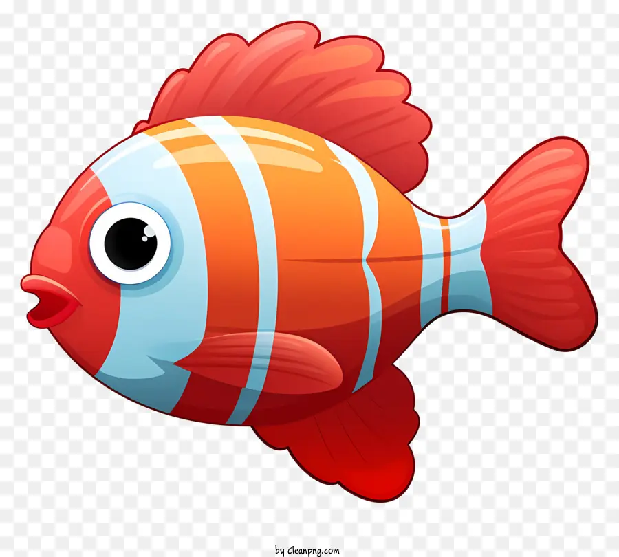 Ikan Merah Dan Putih，Bergaris Ikan PNG