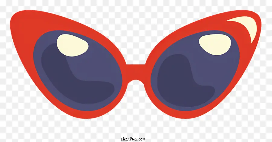 Kacamata Berbentuk Hati Merah，Lensa Biru PNG