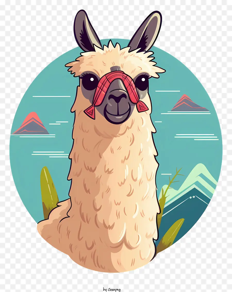 Lama，Llama Dengan Syal PNG