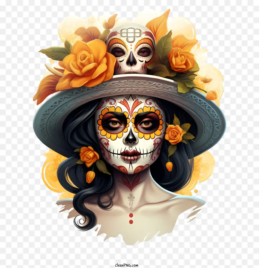 Dia De Los Muertos，Tengkorak Gula PNG