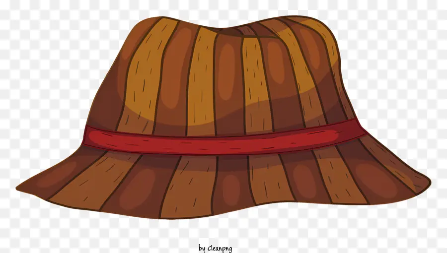 Topi Jerami Kayu，Pita Merah PNG