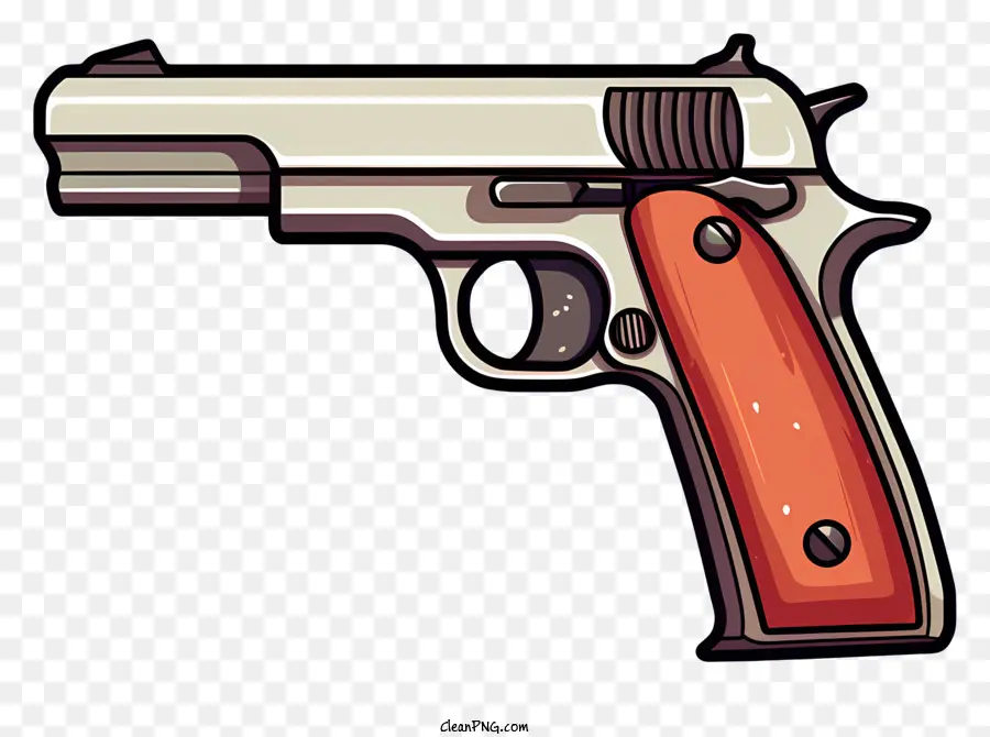 Pistol，Genggaman Kayu PNG