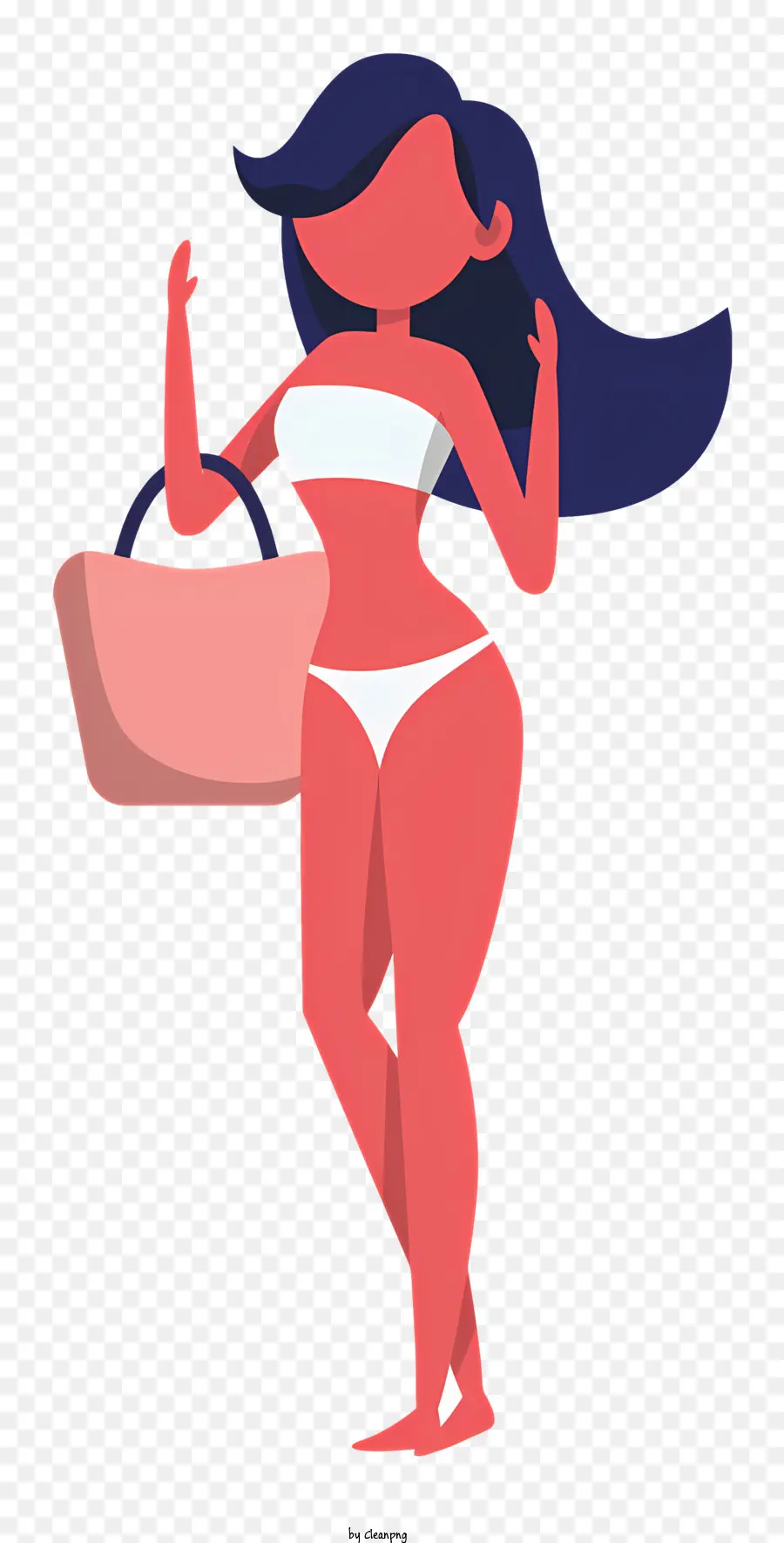 Wanita Bikini，Rambut Keriting Panjang PNG