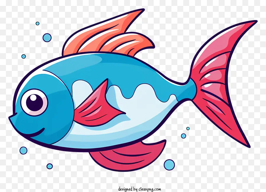 Kartun Ikan，Skema Warna Biru Dan Oranye PNG