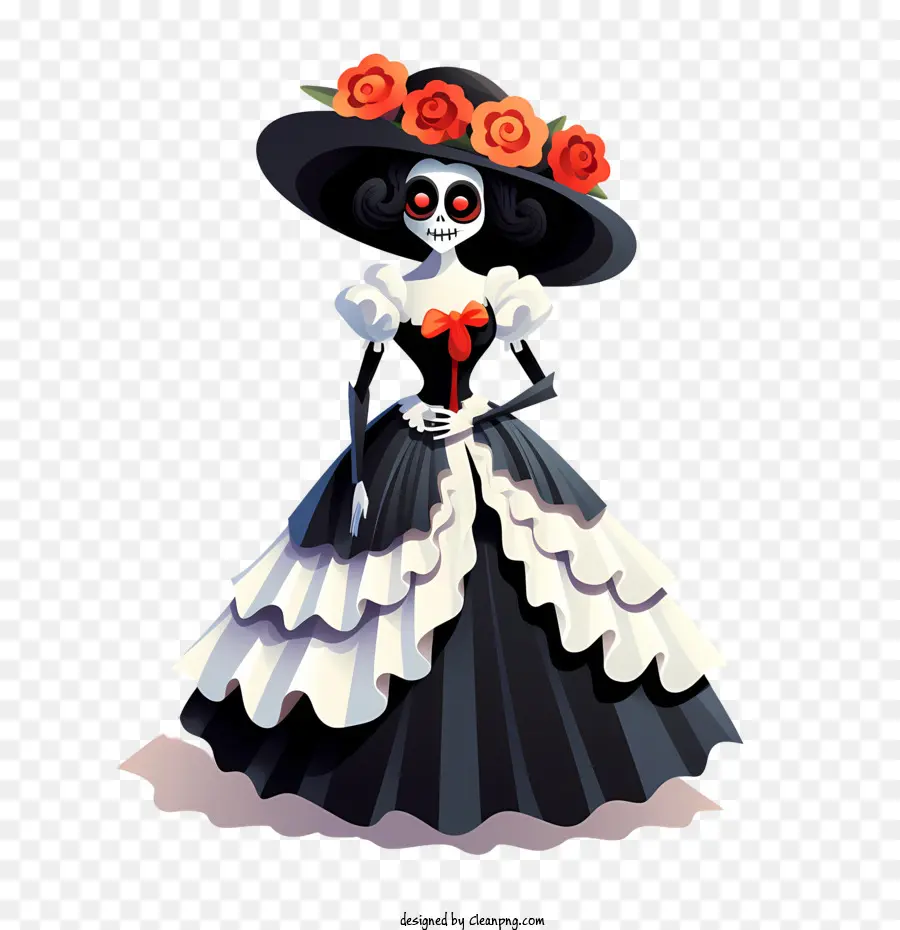 Dia De Los Muertos，Wanita Kerangka PNG