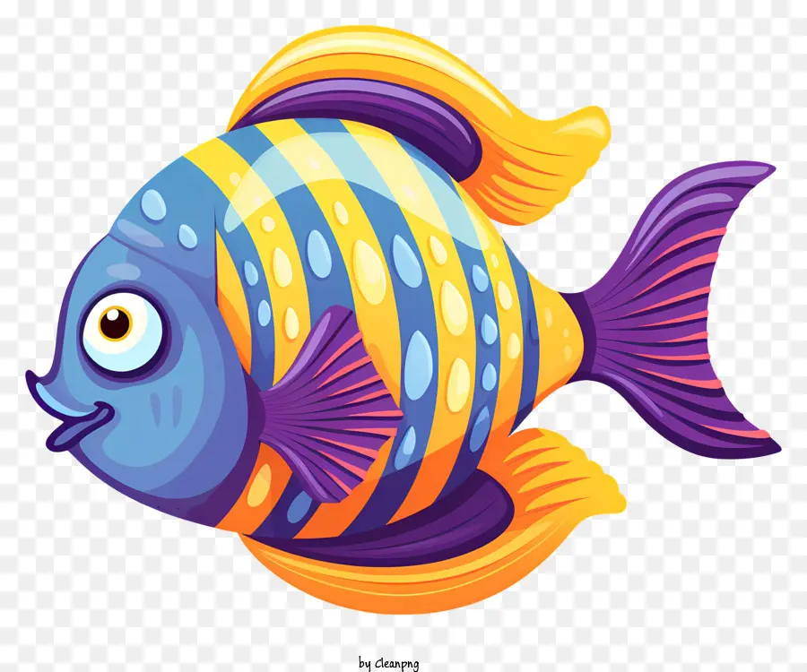 Kartun Ikan，Ikan Oranye Dan Biru PNG