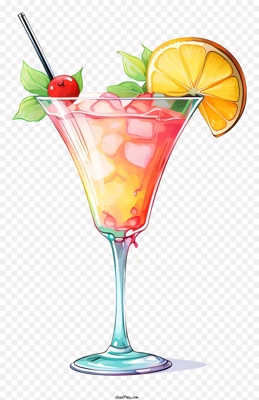 Merah Muda Minum，Gelas Martini PNG
