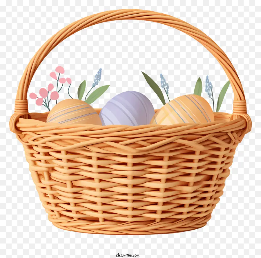 Keranjang Paskah，Telur Berwarna PNG