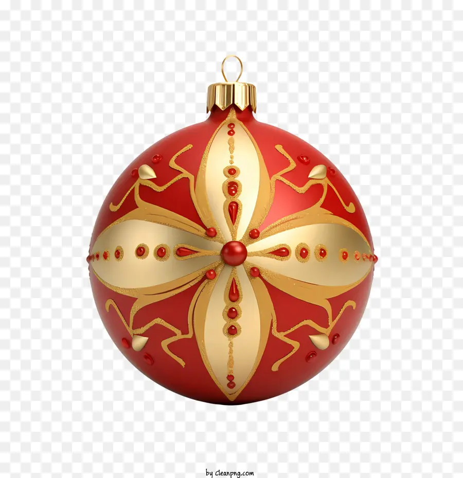 Bola Natal，Ornamen Merah Dan Emas PNG