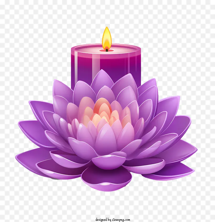 Bunga Lotus Lilin，Teratai Ungu PNG
