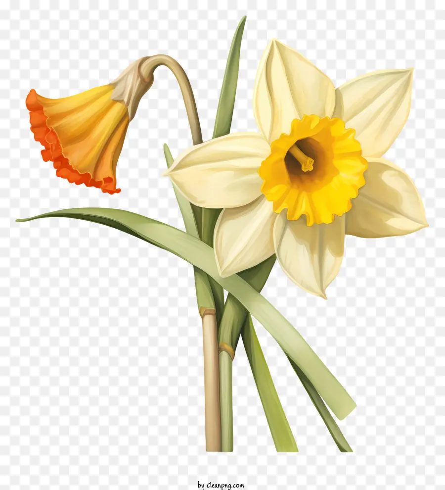 Daffodil Kuning，Buket Bakung PNG