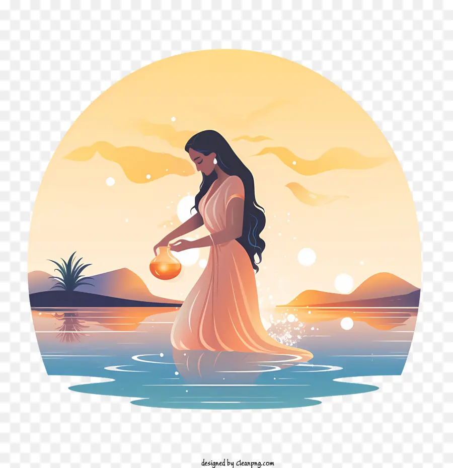 Chhath Puja，Wanita Dengan Jar PNG