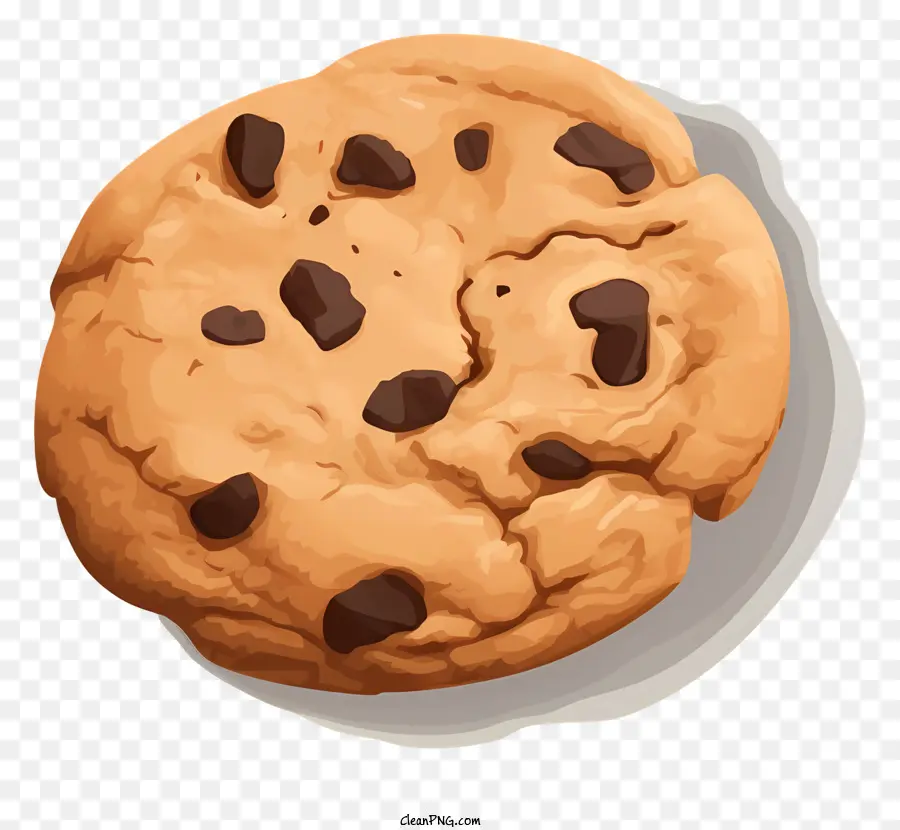 Chocolate Chip Cookie，Plat Putih PNG