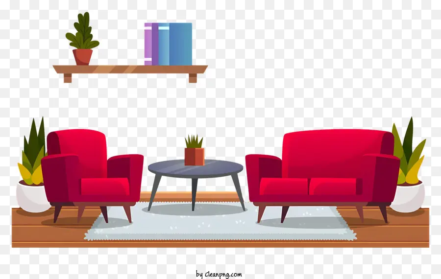 Ruang Tamu，Sofa Merah PNG