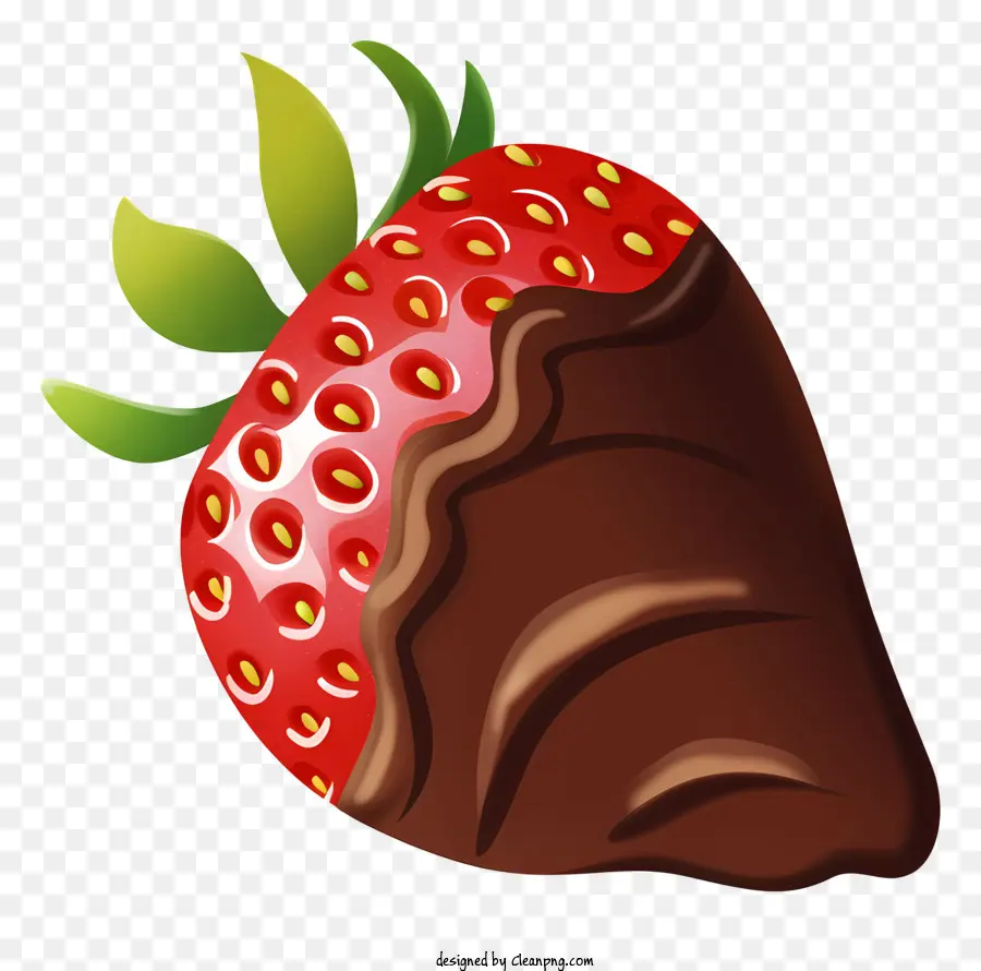 Strawberry Yang Tertutup Cokelat，Strawberry Berbentuk Hati PNG