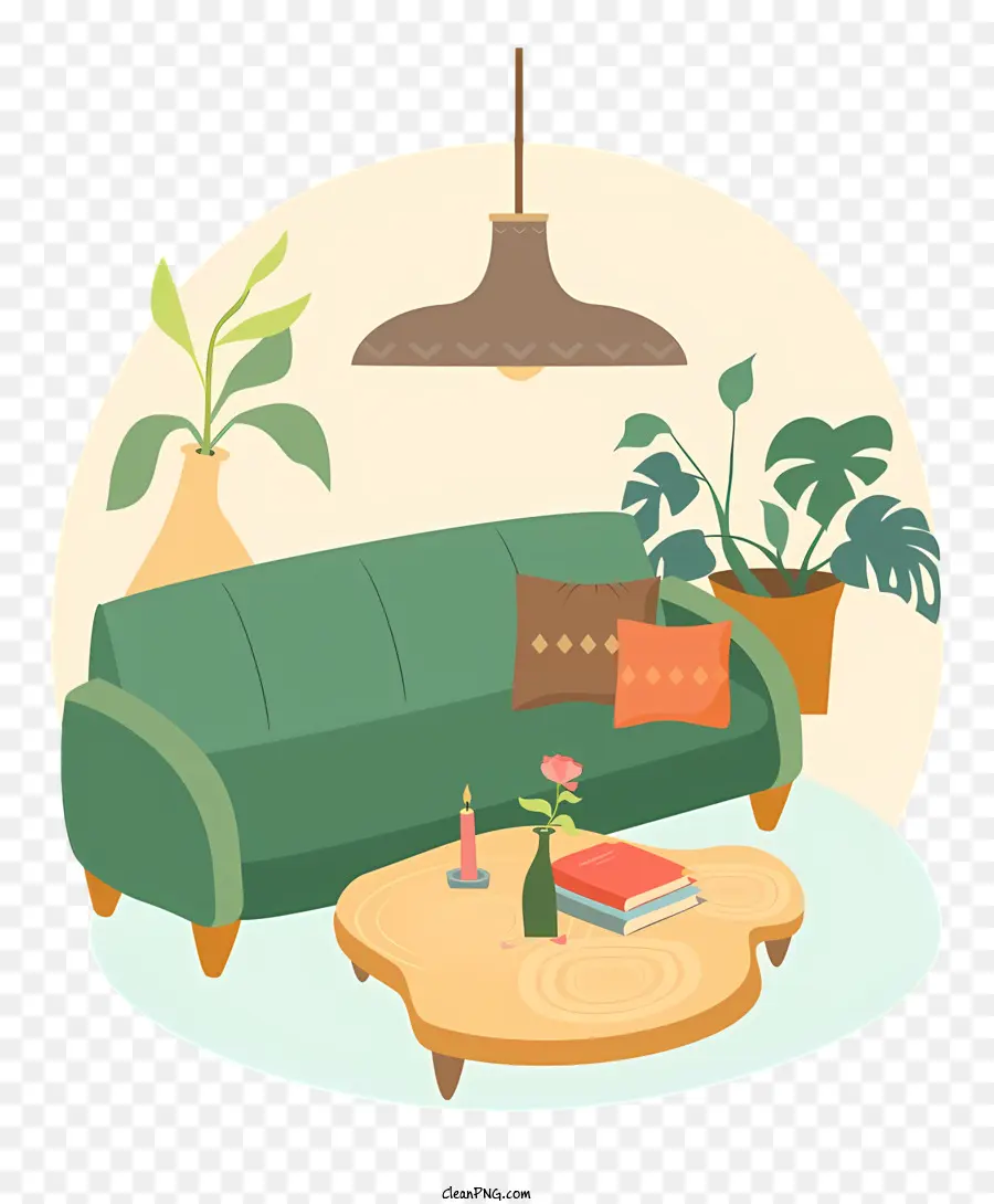 Dekorasi Ruang Tamu，Sofa Hijau PNG
