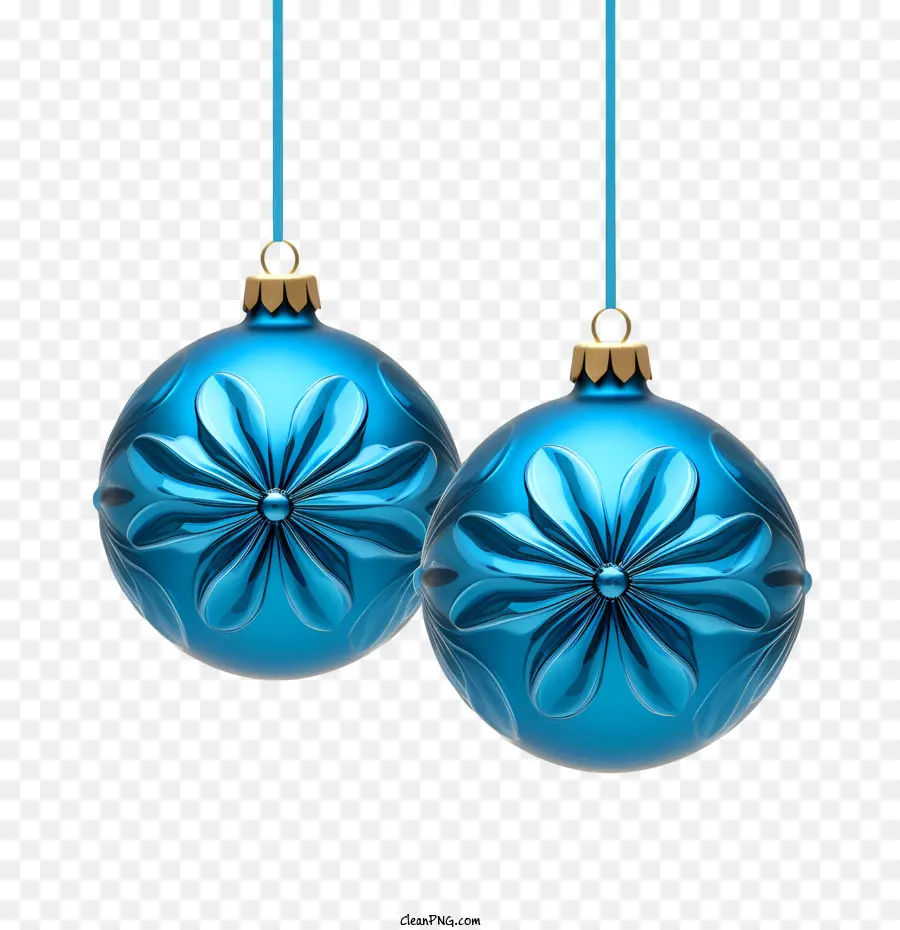 Bola Natal，Ornamen Biru PNG