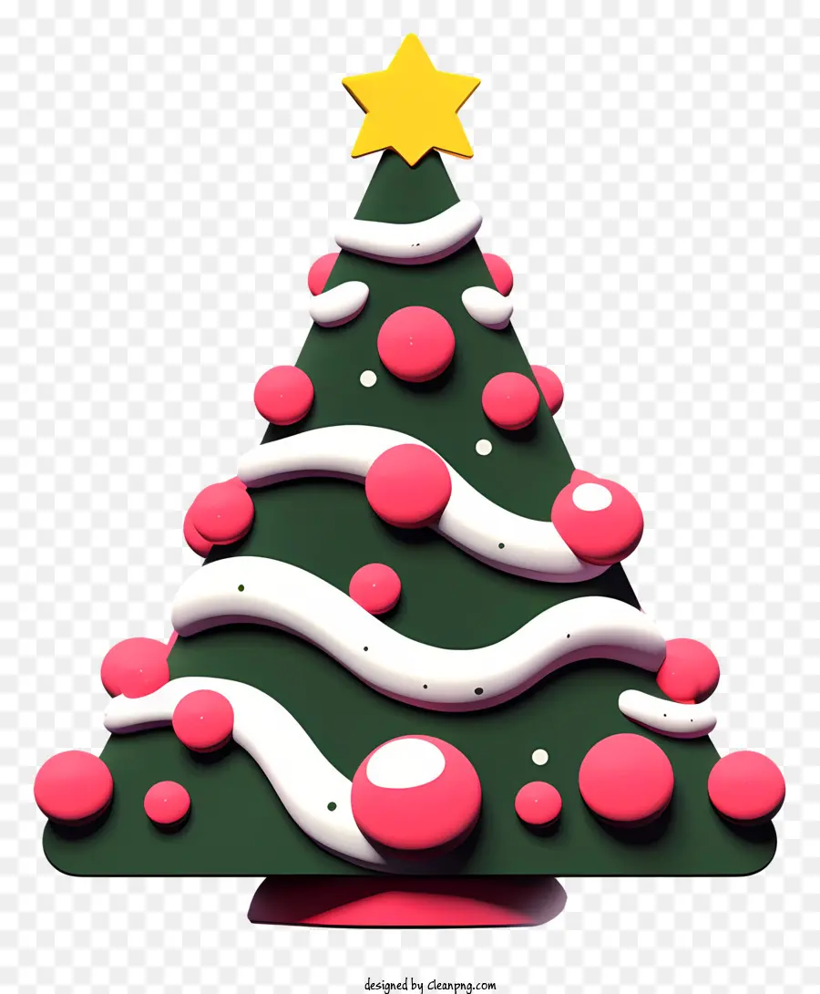 Pohon Natal，Dekorasi Merah Muda Dan Putih PNG