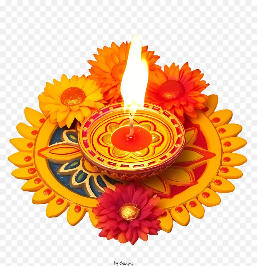 Diwali Diya，Bunga PNG