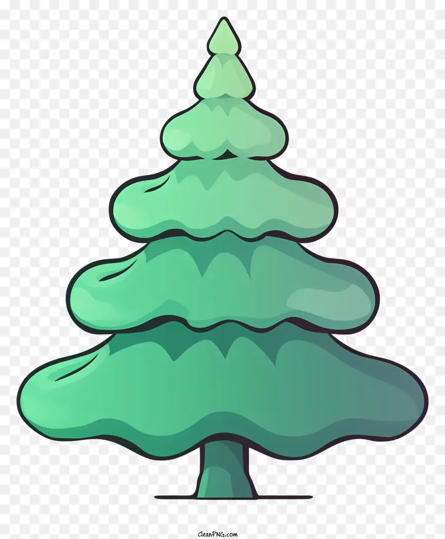 Kartun Pohon Natal，Pohon Natal Bulat Sederhana PNG