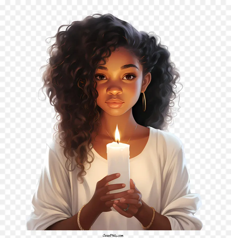 Memperingati Dengan Lilin，Gadis Muda PNG