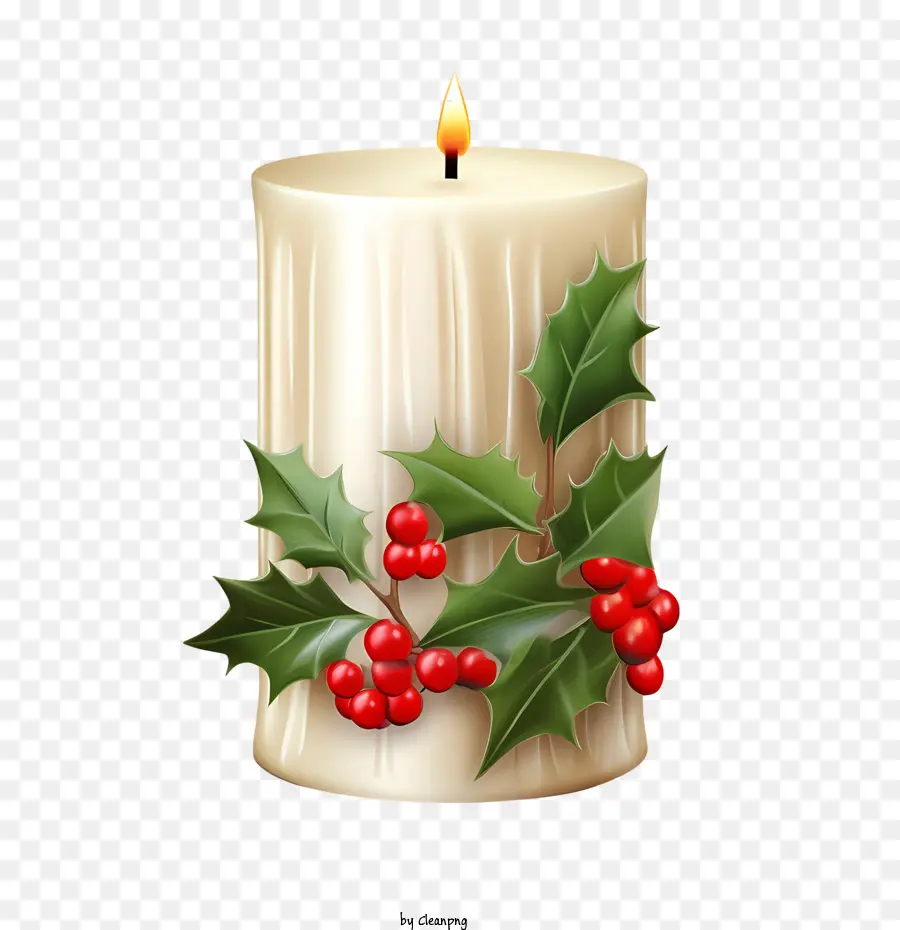 Lilin Natal，Holly PNG