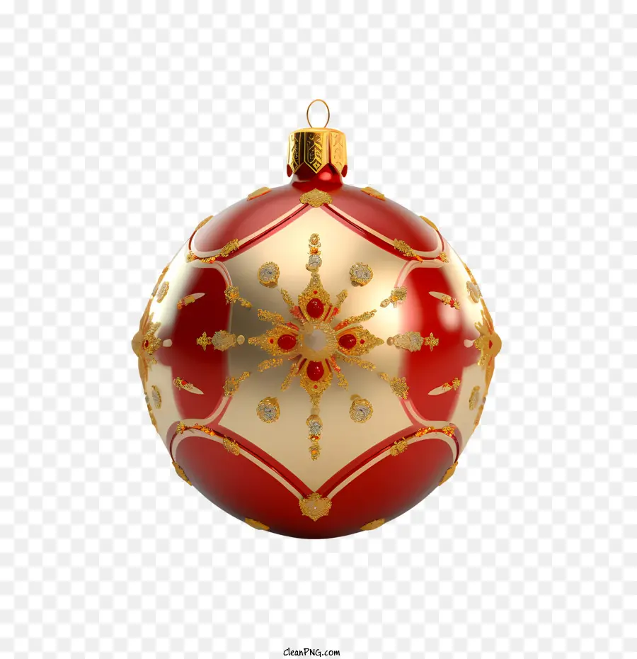 Bola Natal，Ornamen Merah Dan Emas PNG