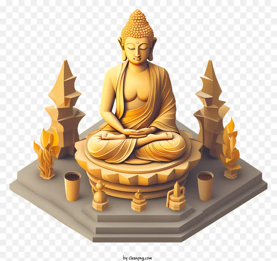 Patung Buddha，Ekspresi Yang Tenang PNG