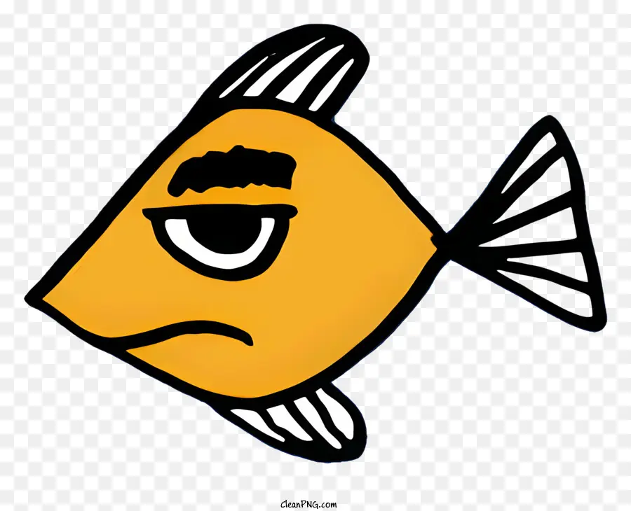 Kartun Ikan Kuning，Ikan Dengan Mata Hitam Besar PNG