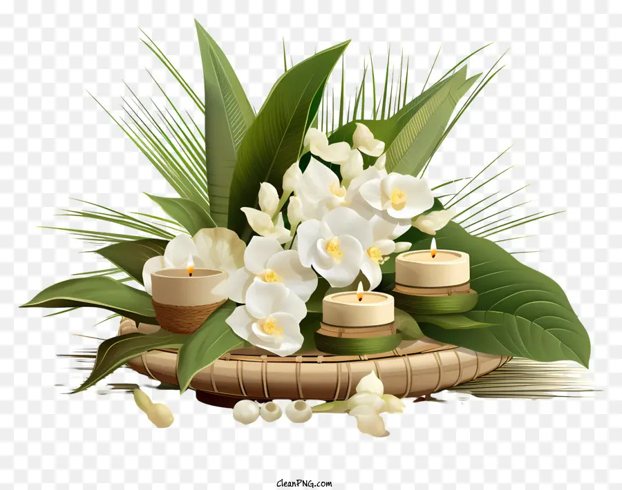 Keranjang Bunga，Bunga Putih PNG