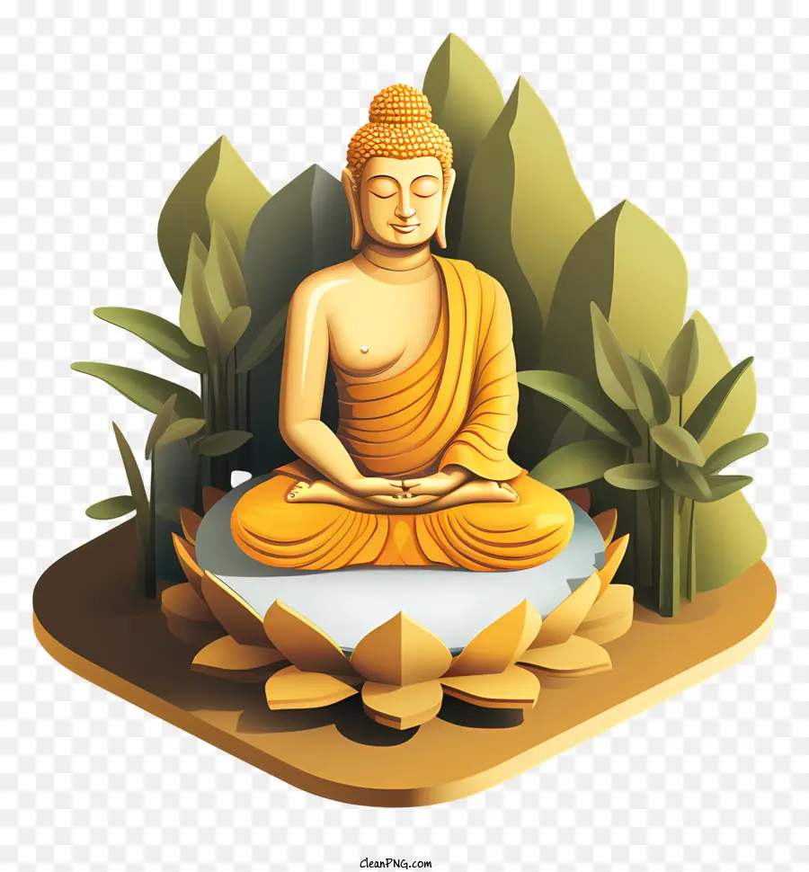 Patung Buddha，Lotus Posisi PNG