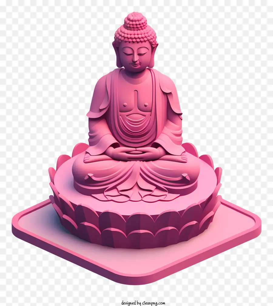 Patung Buddha Merah Muda，3d Rendering PNG