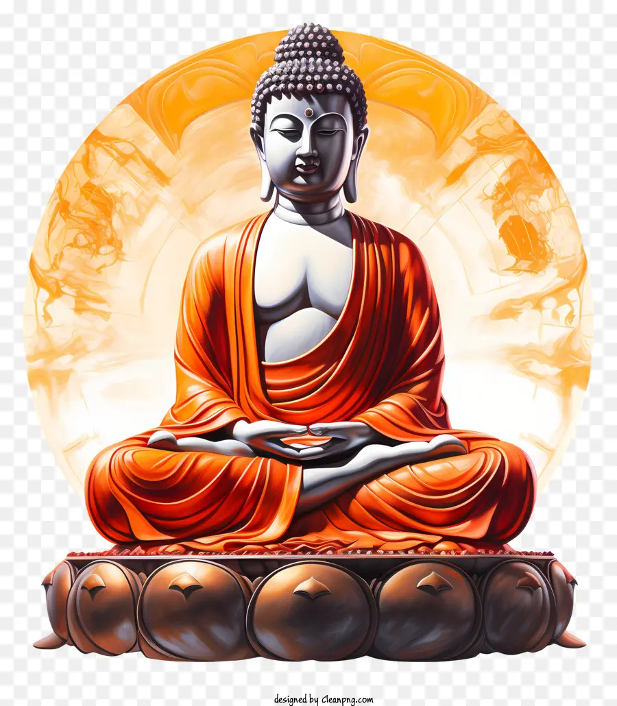 Patung Buddha，Postur Meditatif PNG