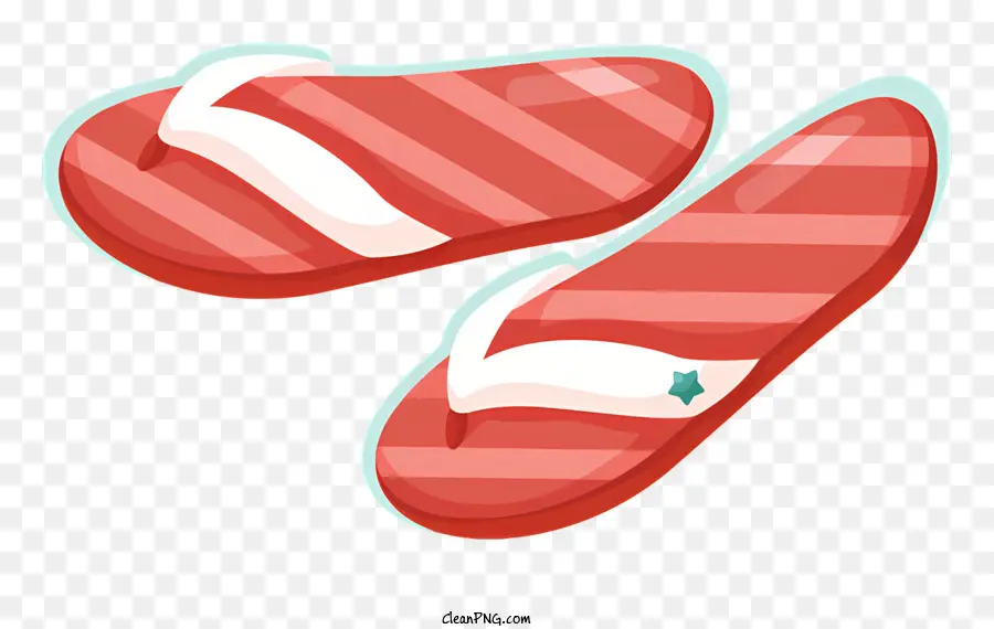 Sandal Jepit Merah，Sandal Jepit Bergaris Putih PNG
