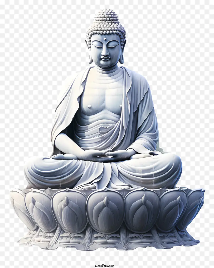 Patung Buddha，Patung Marmer Putih PNG