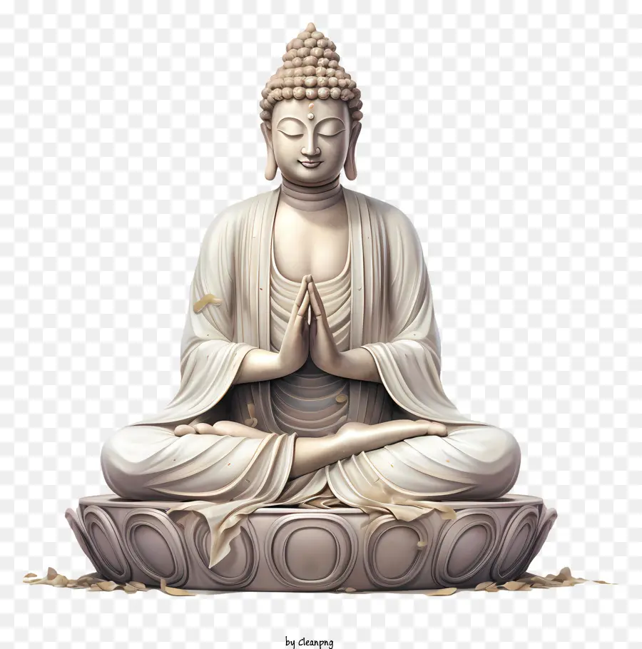 Patung Buddha，Pose Meditatif PNG