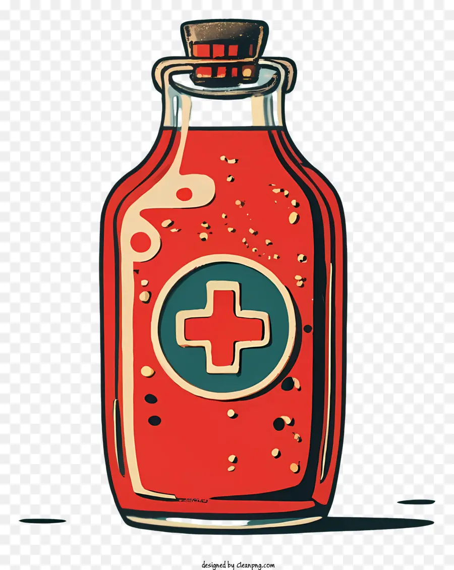 Botol Obat Vintage，Wadah Cairan Merah PNG