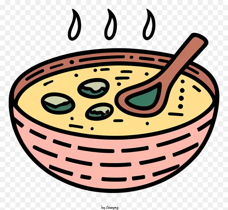 Semangkuk Sup，Sendok Kayu PNG