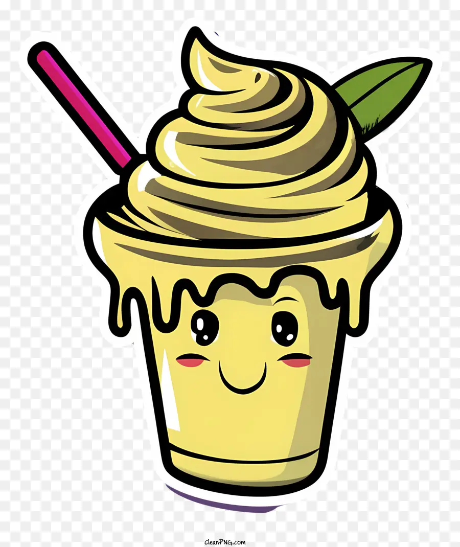 Karakter Kartun，Smoothie Kuning PNG