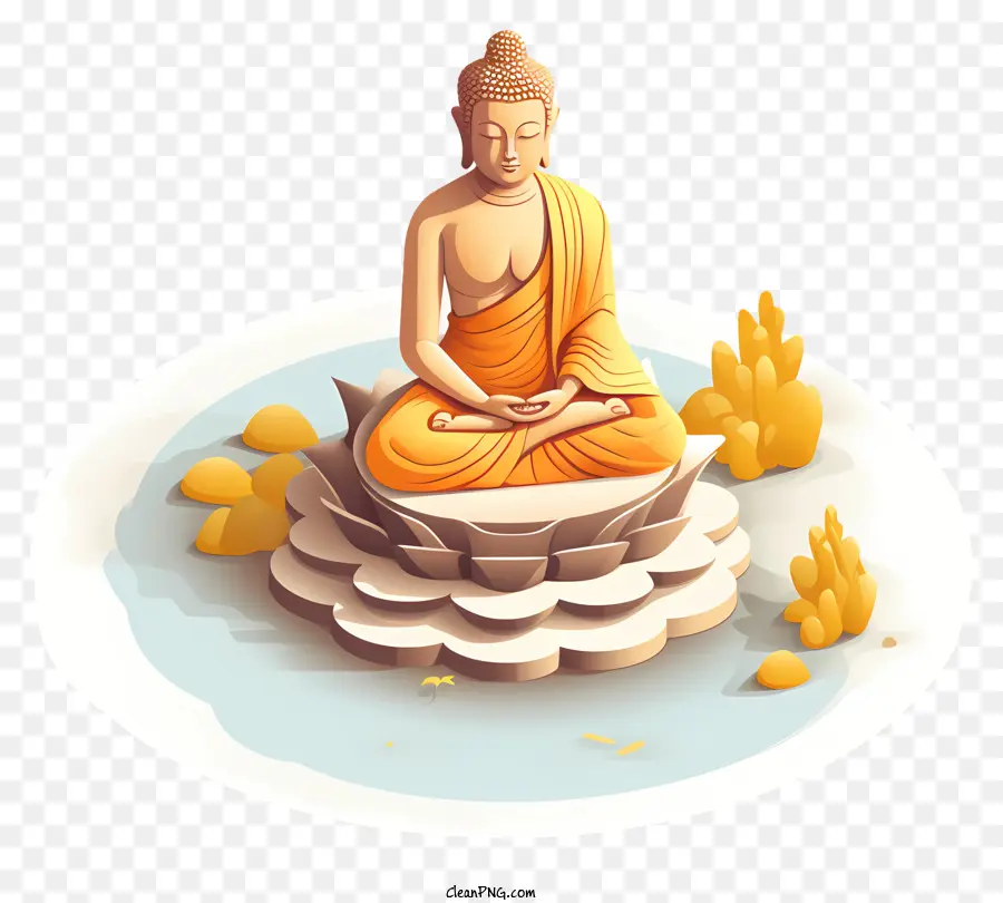Buddha，Bunga Teratai PNG